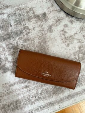 Coach Tan Pebbled Leather Wallet